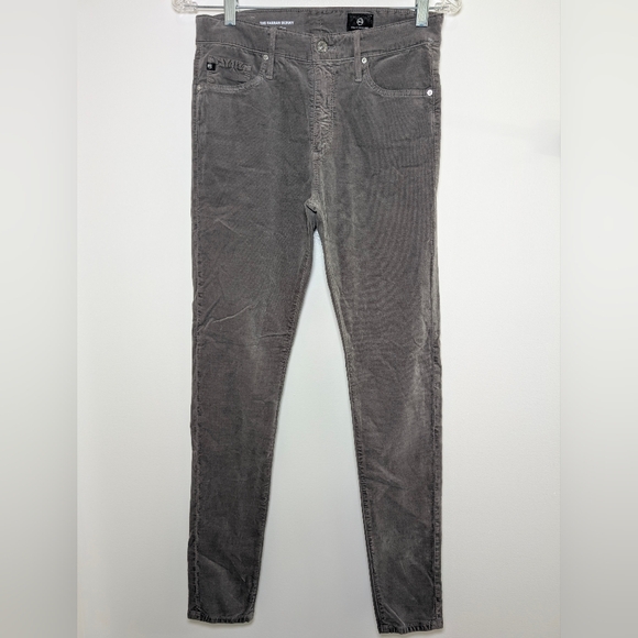 AG Adriano Goldschmied The Farrah High Rise Skinny Jeans Gray Corduroy NWT 27 - Picture 2 of 8